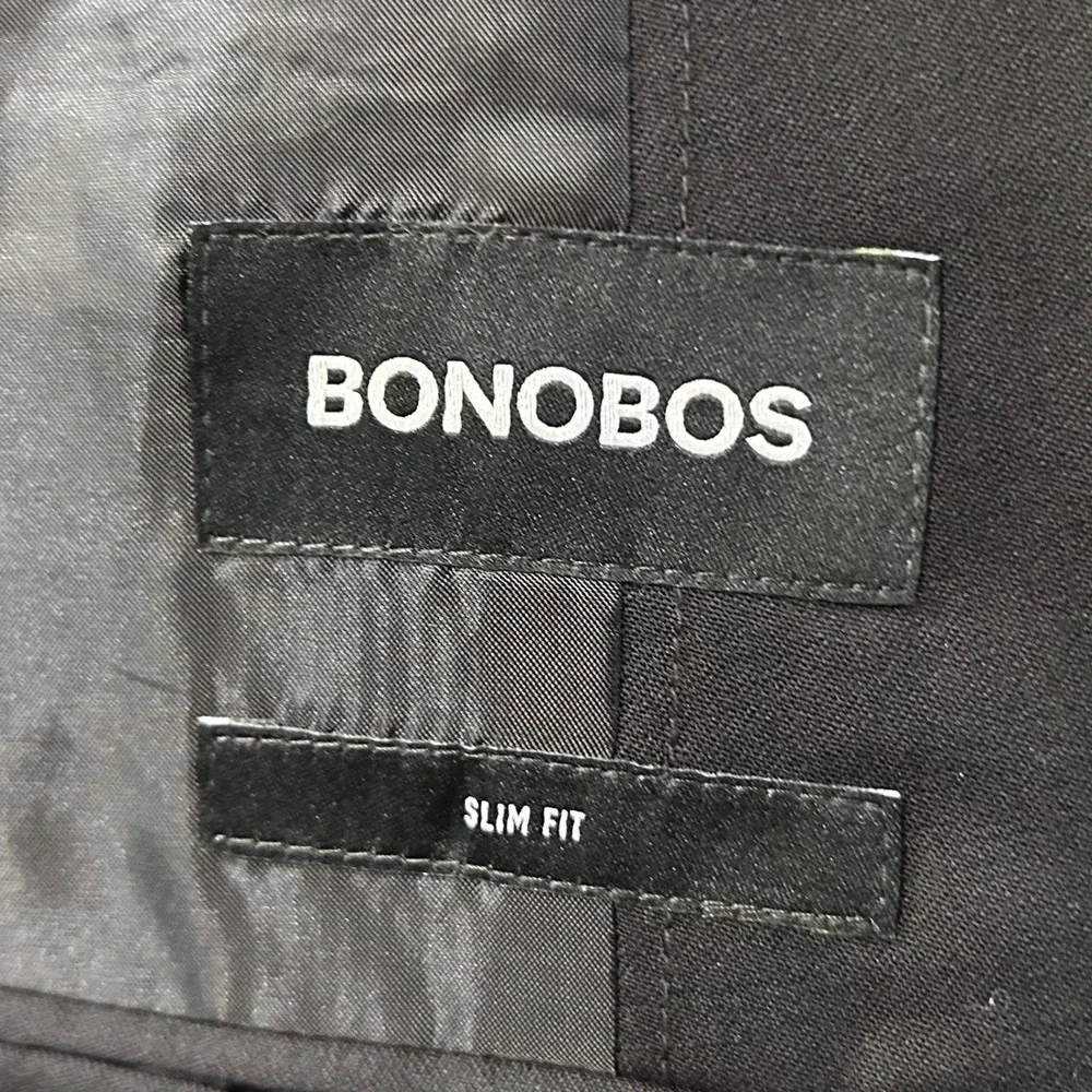 Bonobos 46R Slim Fit Sport Coat Wool Blend Black Two Button Double Vented